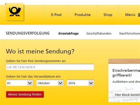 deutsche post sendungsverfolgung.